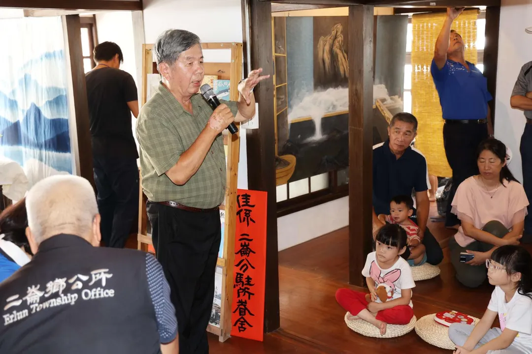 作家宋澤萊出席試營運活動，期待二崙分駐所眷舍化身文藝咖啡館。（圖／縣府提供）