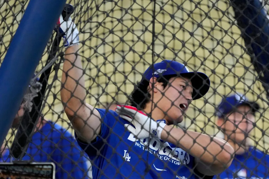 大谷翔平積極練打。（圖／美聯社）