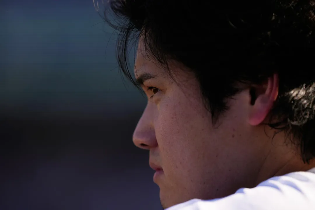 大谷頂著高溫出賽。(圖/美聯社)