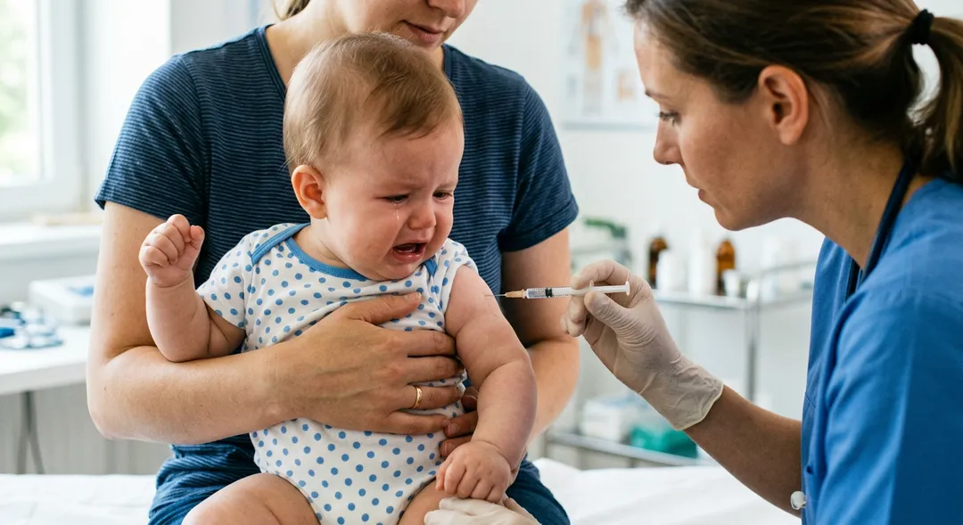 6個月至未滿3歲幼兒,只要過去從未接種或僅接種過1劑流感疫苗,今年都建議接種2劑。(示意圖/AI生成圖)