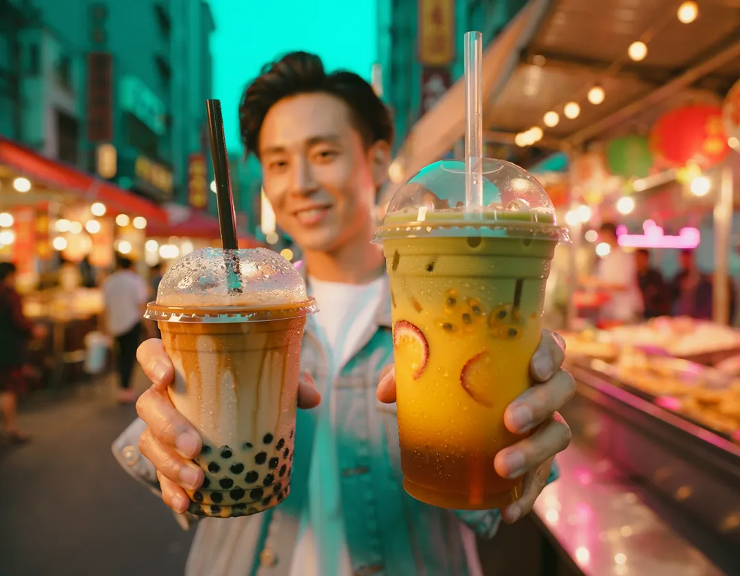 手搖飲市場在秋季迎來全新話題與限定好康。(AI生成照/中天新聞)