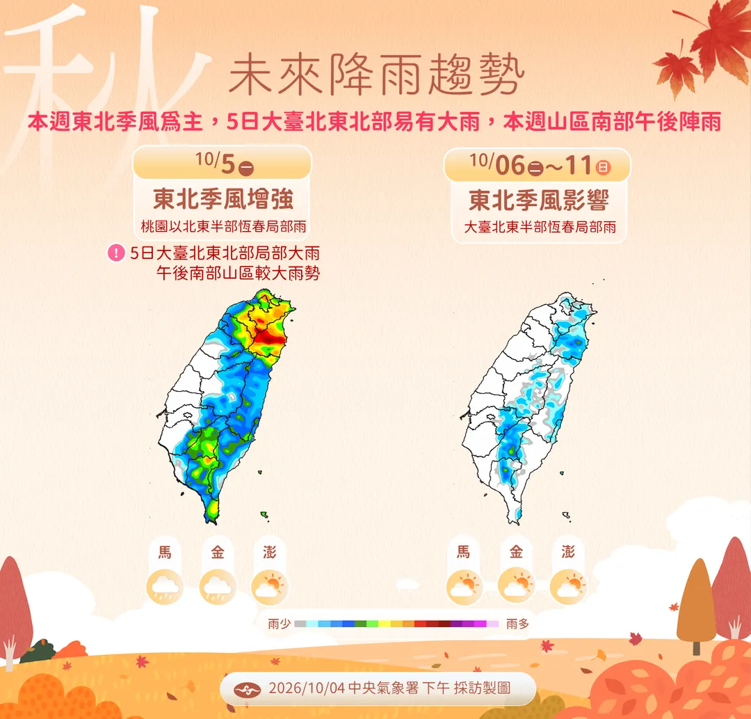 未來降雨趨勢。（圖／氣象署）