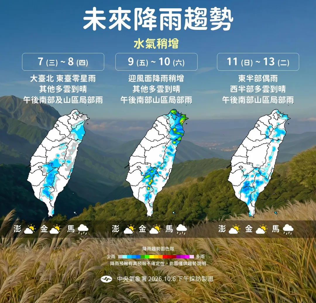 未來降雨趨勢。（圖／氣象署提供）