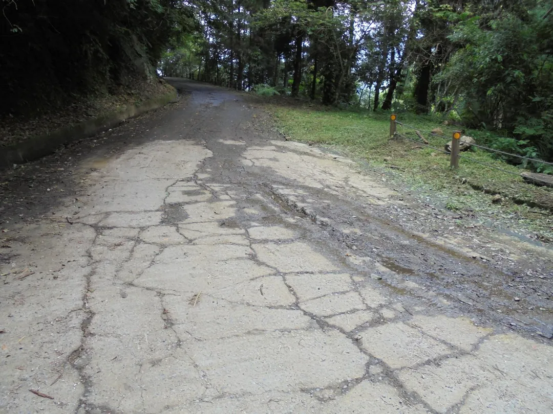 雪見遊憩區聯外道路司馬限林道10月12日起將分2區段進行施工。圖為第1工區11.4K施工路段起點。（圖／雪管處提供）