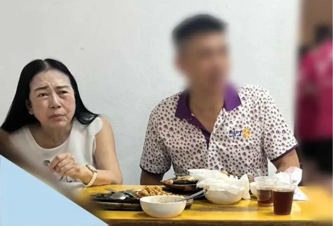許純美日前與一名年輕男子至台北士林一家平價牛排館共進午餐。（圖／CTWANT）