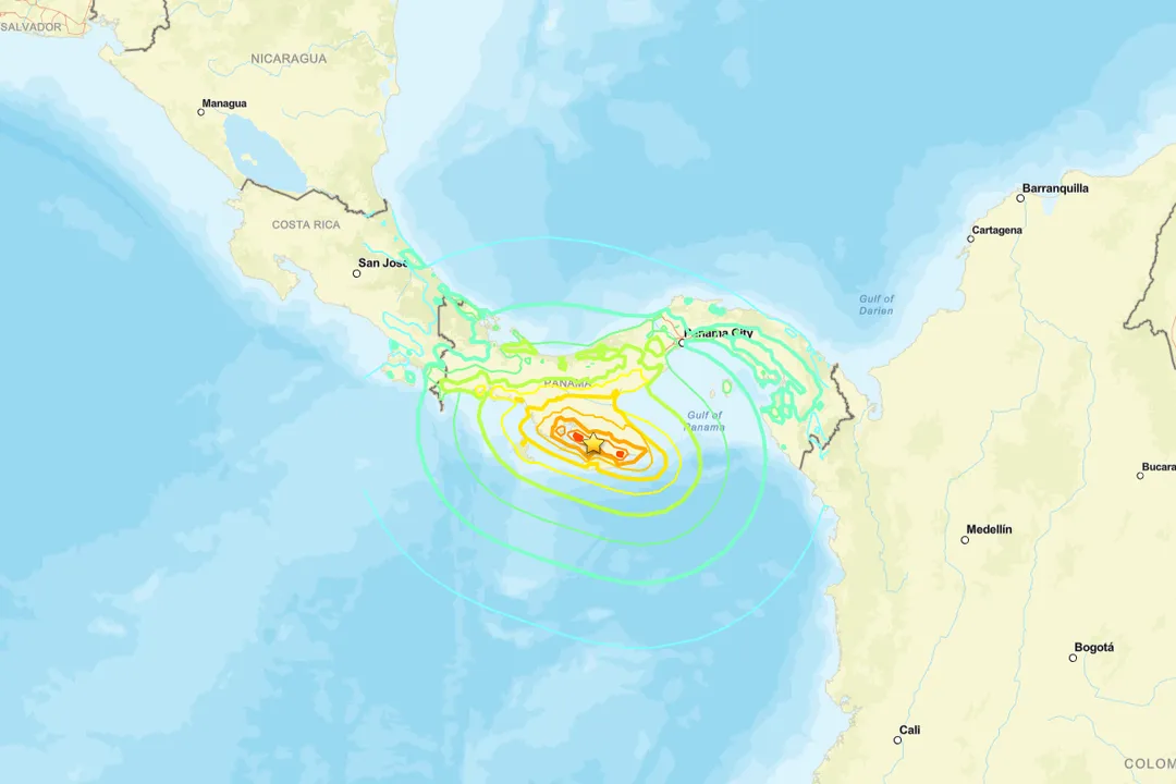 巴拿馬現7.7地震。(圖/USGS)