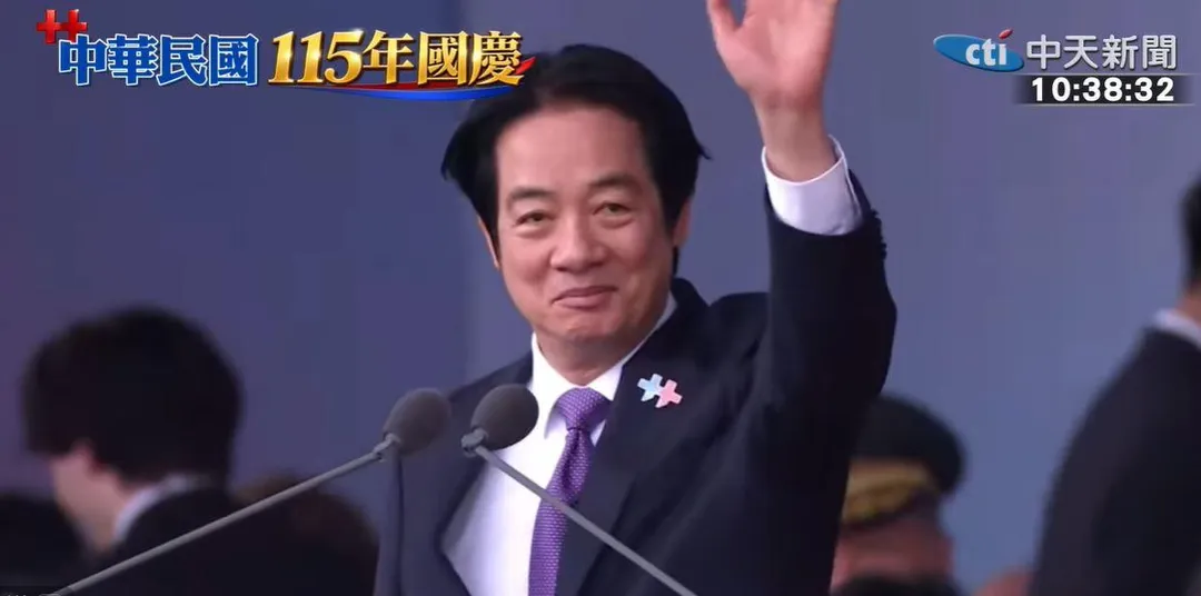 賴清德總統發表國慶談話。（圖／中天新聞）