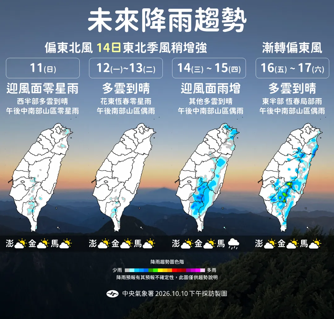 未來降雨趨勢。（圖／中央氣象署）