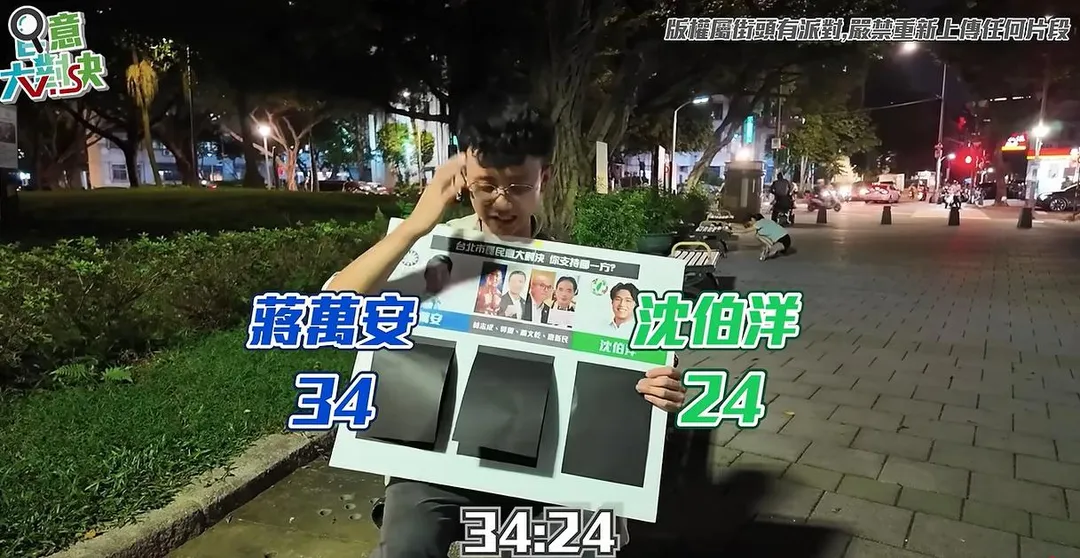 YouTube頻道《街頭有派對》日前在萬華區進行街頭民調投票。（圖／街頭有派對YT）