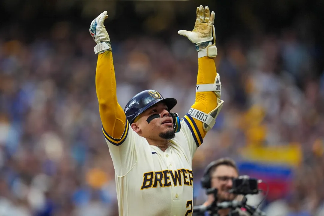 康崔拉斯（William Contreras）成為釀酒人G2致勝英雄。（圖／美聯社）