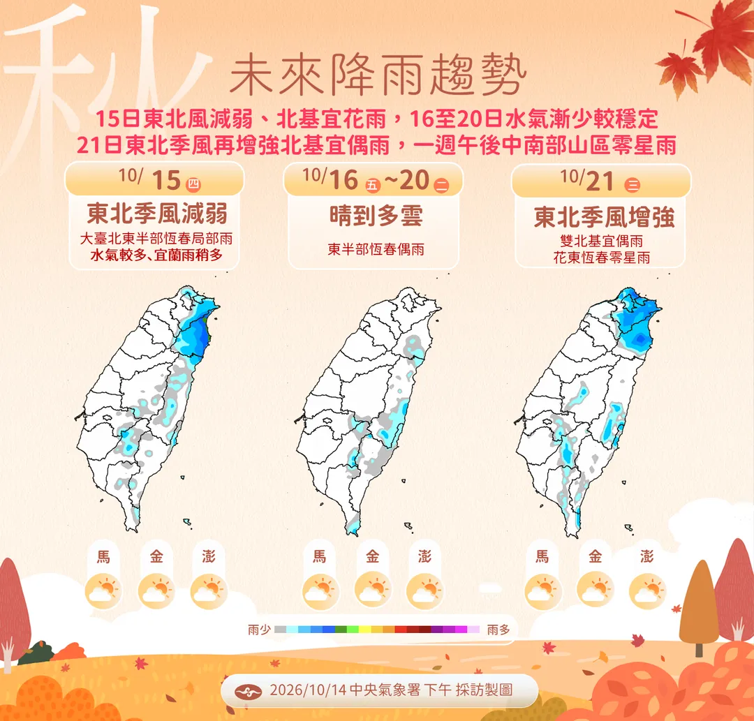 未來降雨趨勢。（圖／中央氣象署）