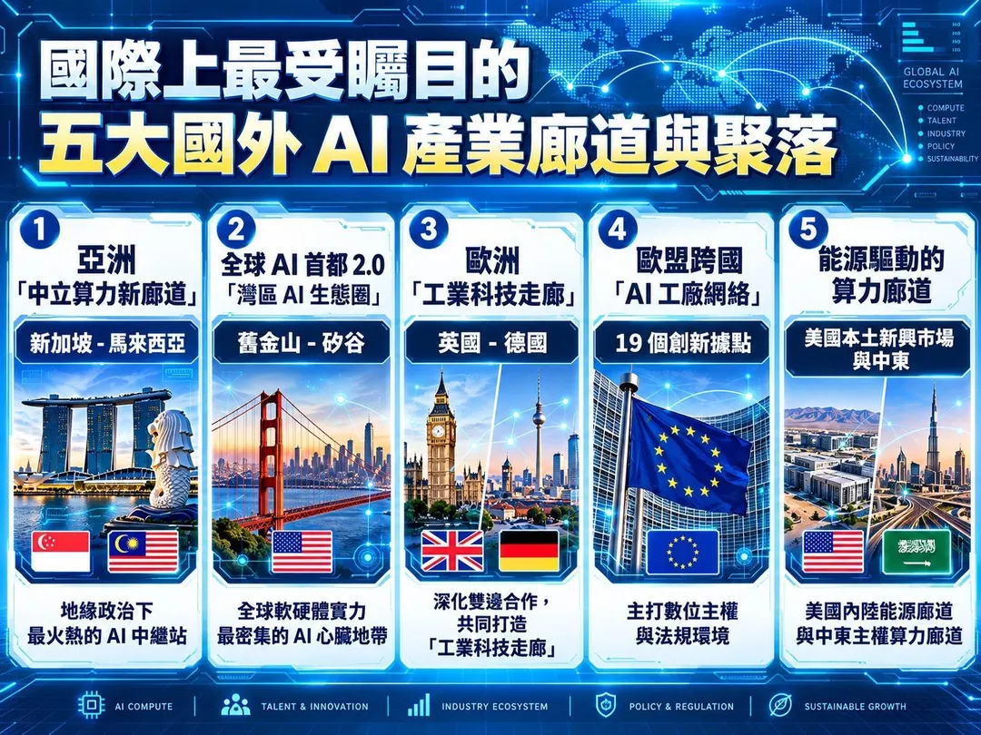 國際5大AI產業廊道。(圖/國民黨團提供)