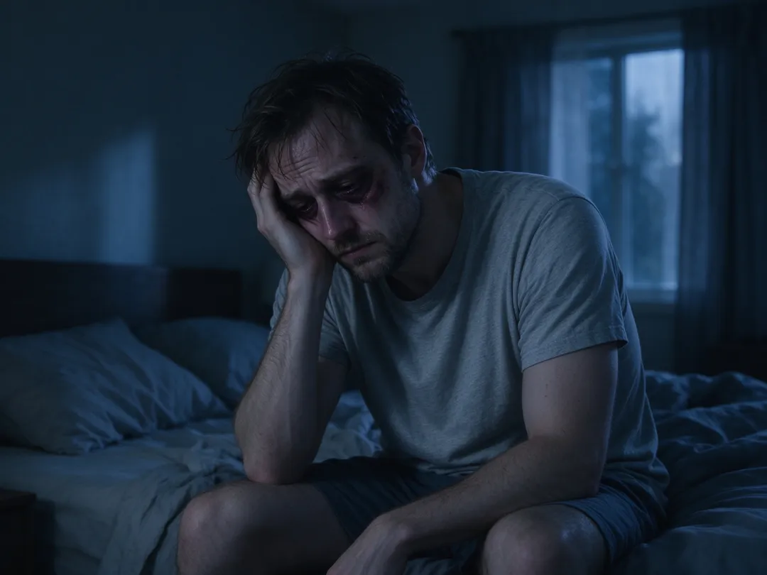 假日補眠十幾個小時，醒來卻依然疲憊，甚至發現晨勃次數減少、性慾下降，可能不只是工作太累。（示意圖／AI生成圖）