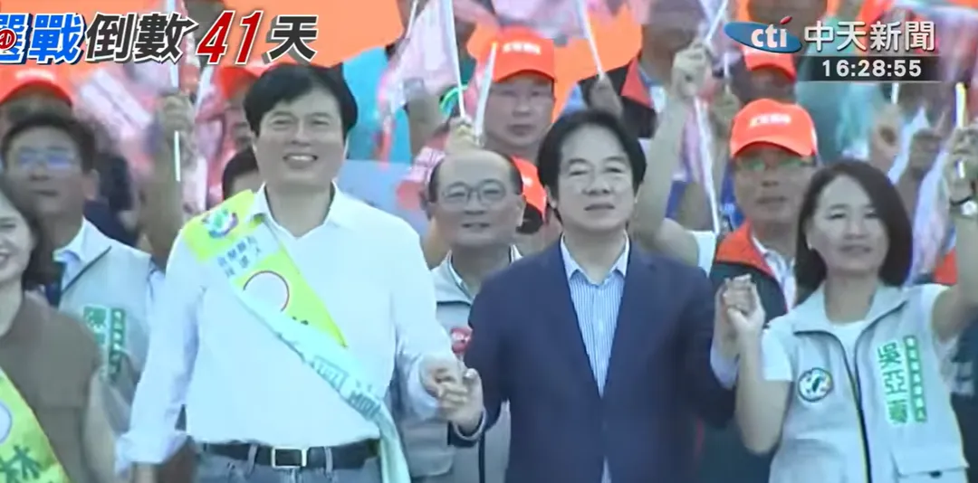 總統賴清德赴宜蘭為民進黨宜蘭縣長參選人林國漳站台。(圖/中天新聞)