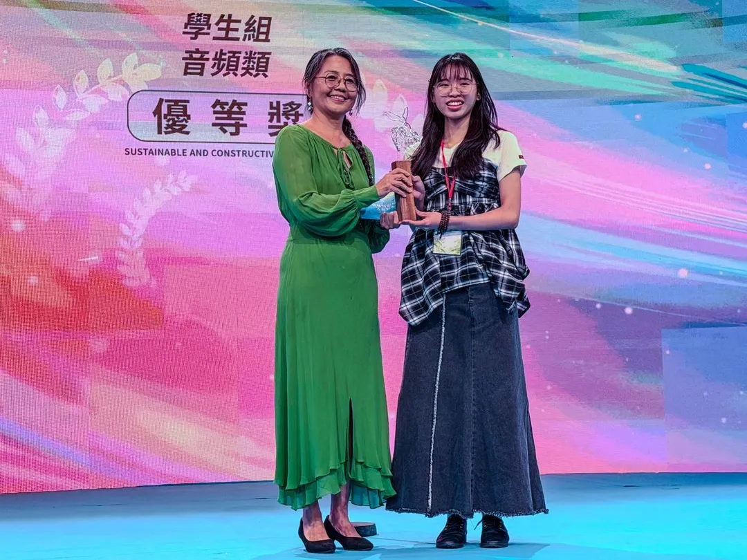 世新大學團隊《髓寫下一頁》獲學生組音頻類優等，透過受髓者的生命故事與專業訪談，增進大眾對造血幹細胞捐贈的理解。（圖／世新大學）