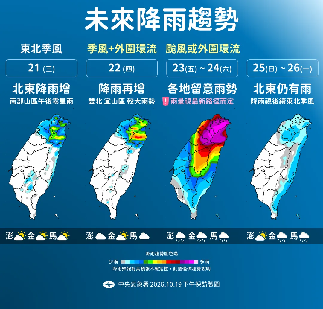 未來降雨趨勢。（圖／氣象署）