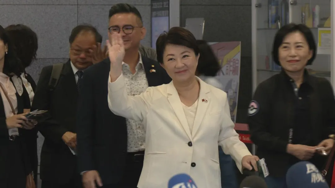 台中市長盧秀燕率團出訪沖繩。（圖／中天新聞）