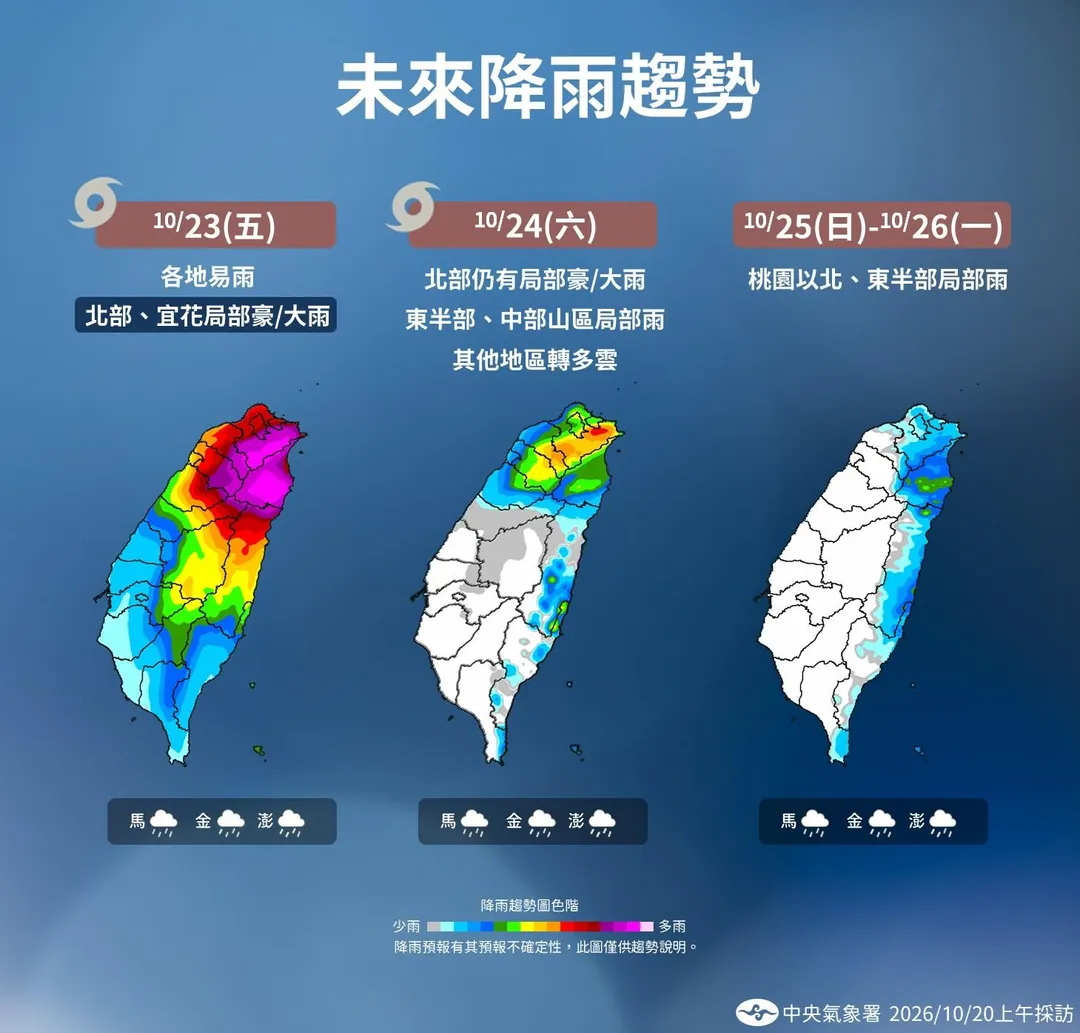 未來降雨趨勢。（圖／氣象署）