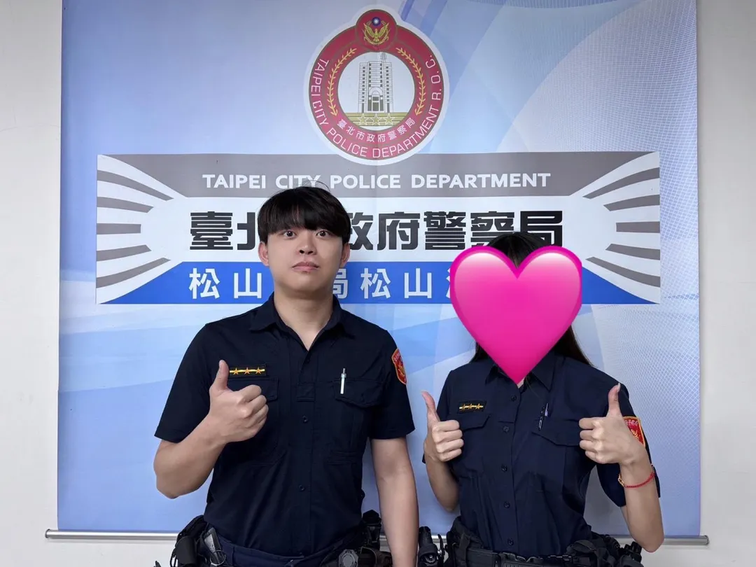 前往阻詐的員警吳振宇（左）跟高美靜（右）。（圖／警方提供）