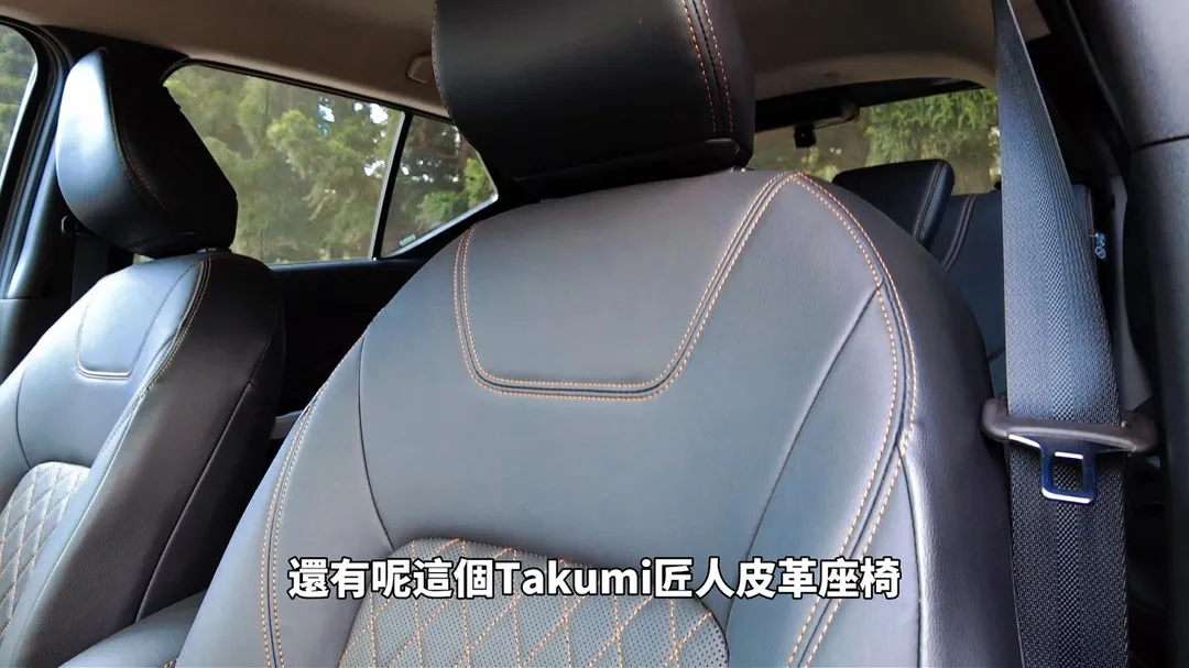 極楓版專屬 TAKUMI 匠人皮革座椅，結合菱格紋與極楓金縫線（圖／中天車享家朱朱哥來聊車）