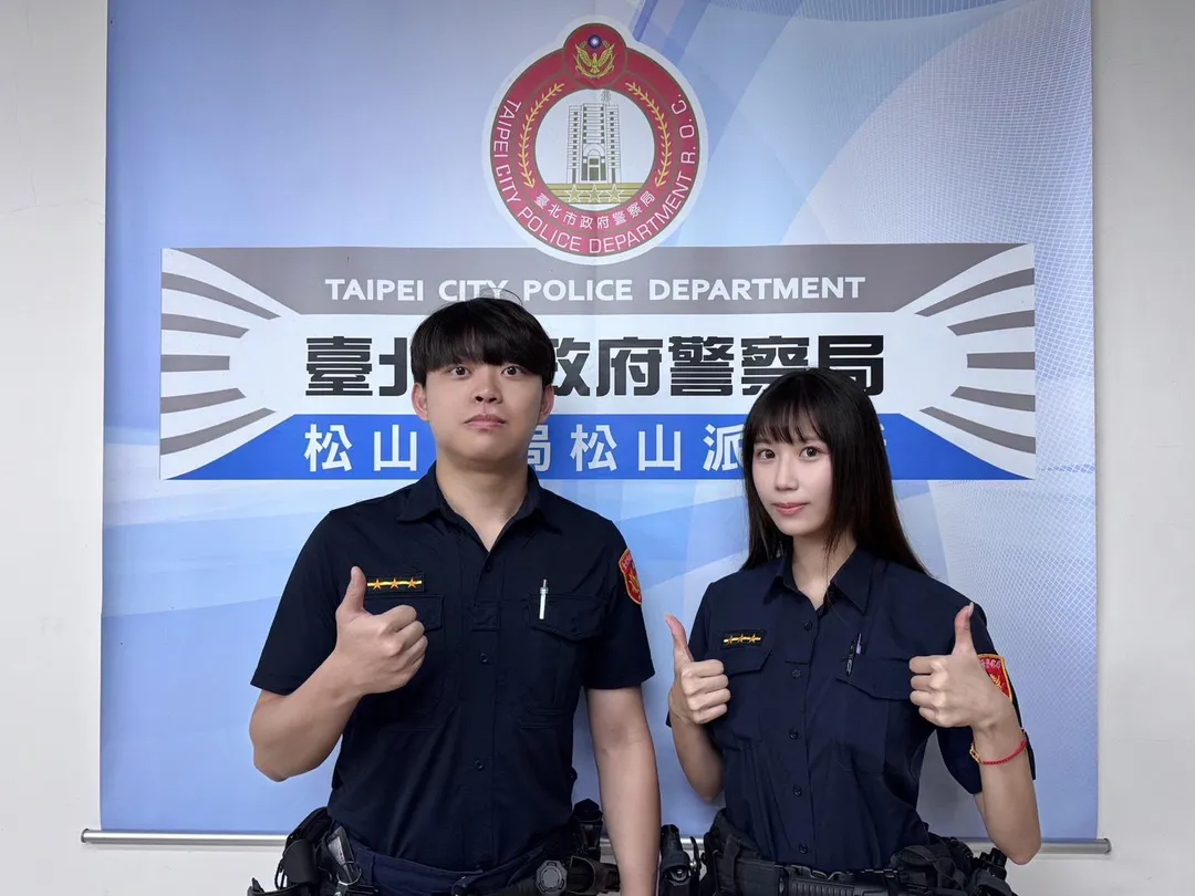前往阻詐的員警吳振宇（左）跟高美靜（右）。（圖／警方提供）