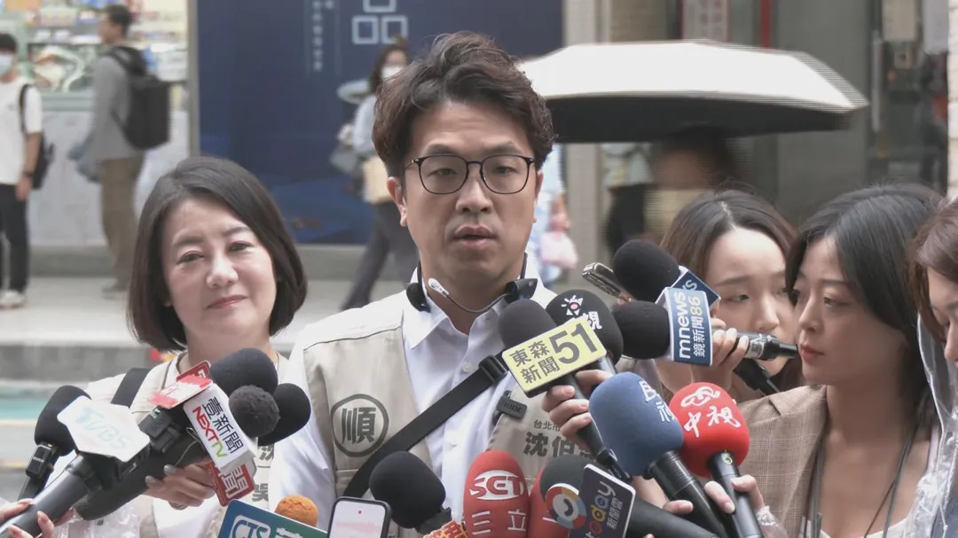 沈伯洋拋台北市颱風假與股匯市交易脫鉤議題（攝自中天新聞）