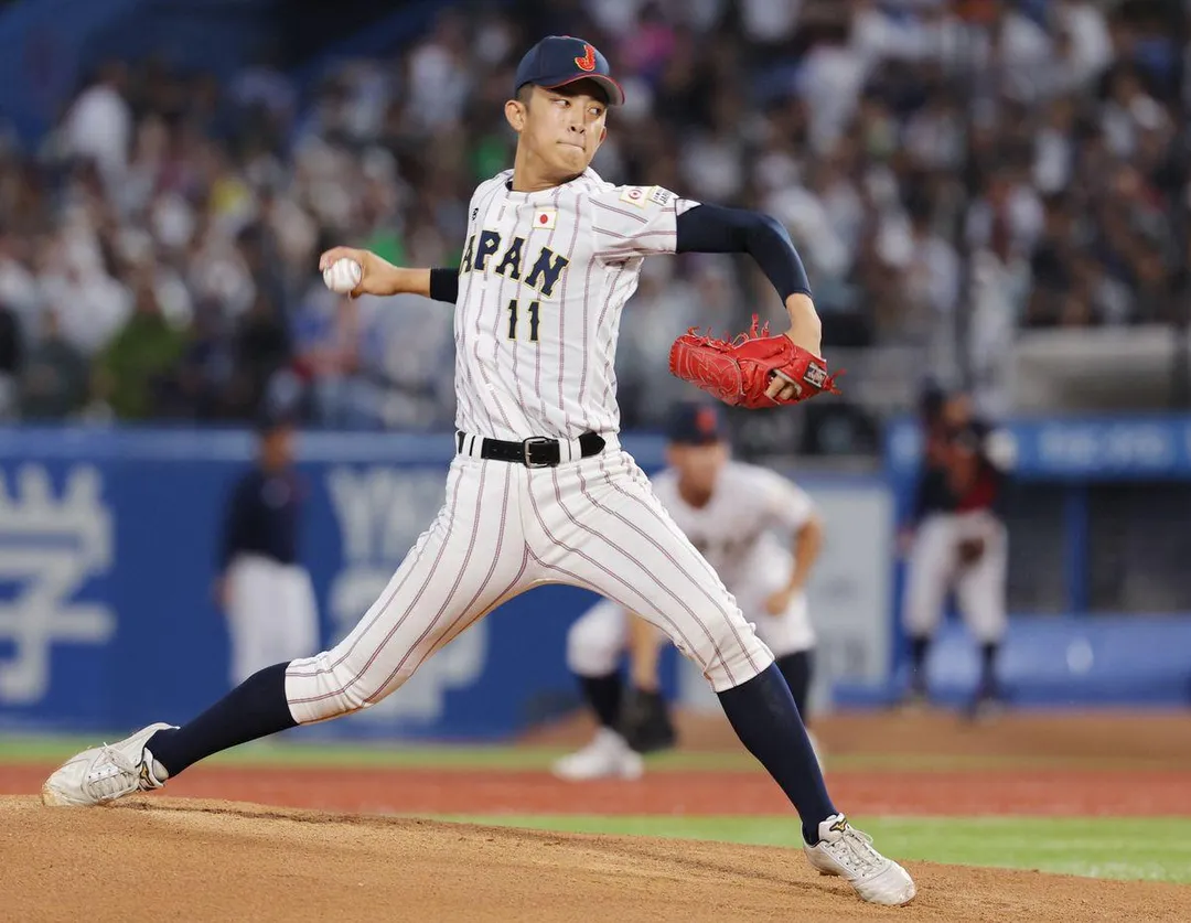 織田翔希受到大聯盟球探關注。（圖／翻攝自日本電視台）