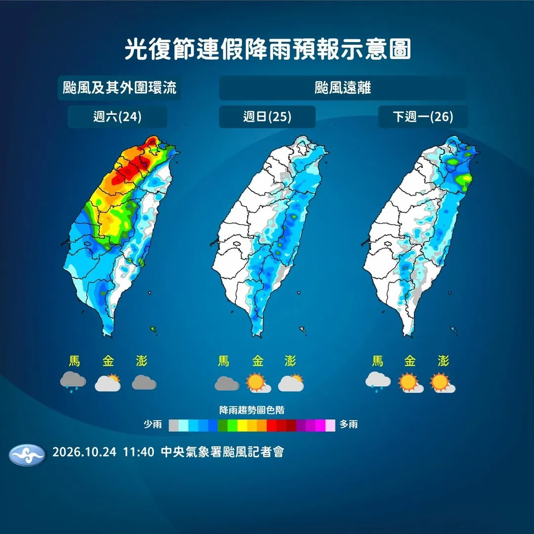 降雨趨勢。（圖／中央氣象署）