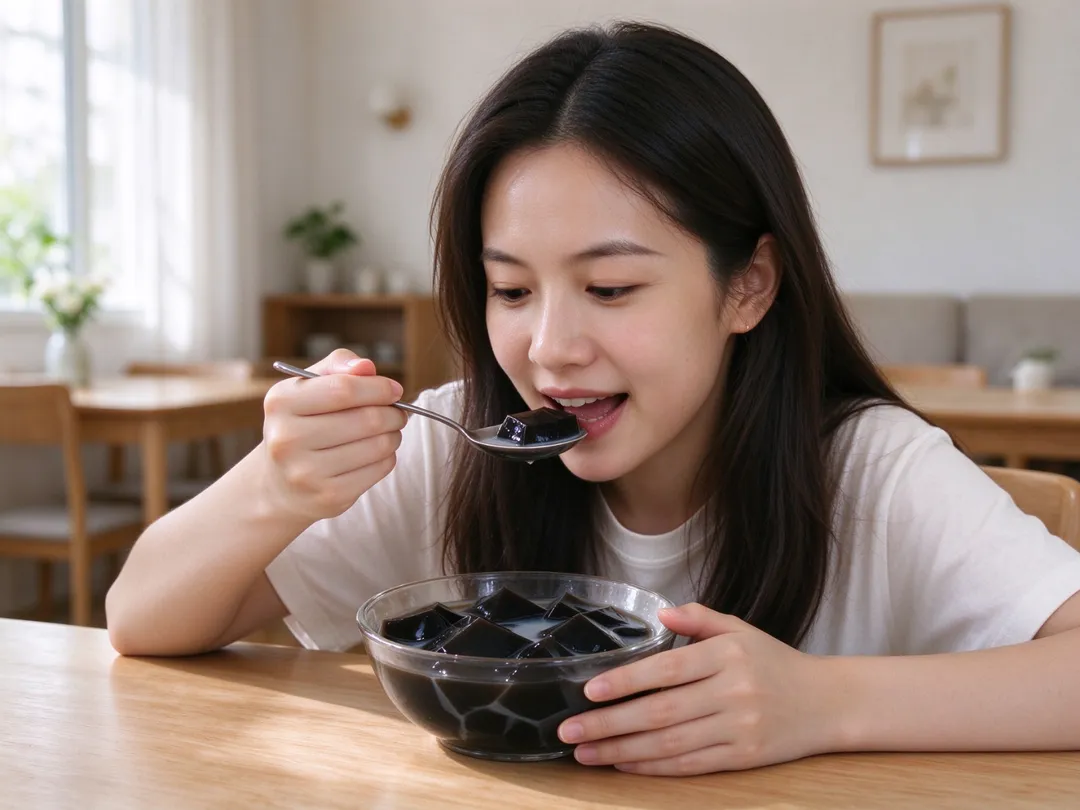 仙草搭配高碳水化合物餐點食用，餐後血糖上升幅度可降低約四成，三酸甘油脂也有下降。（示意圖／AI生成圖）