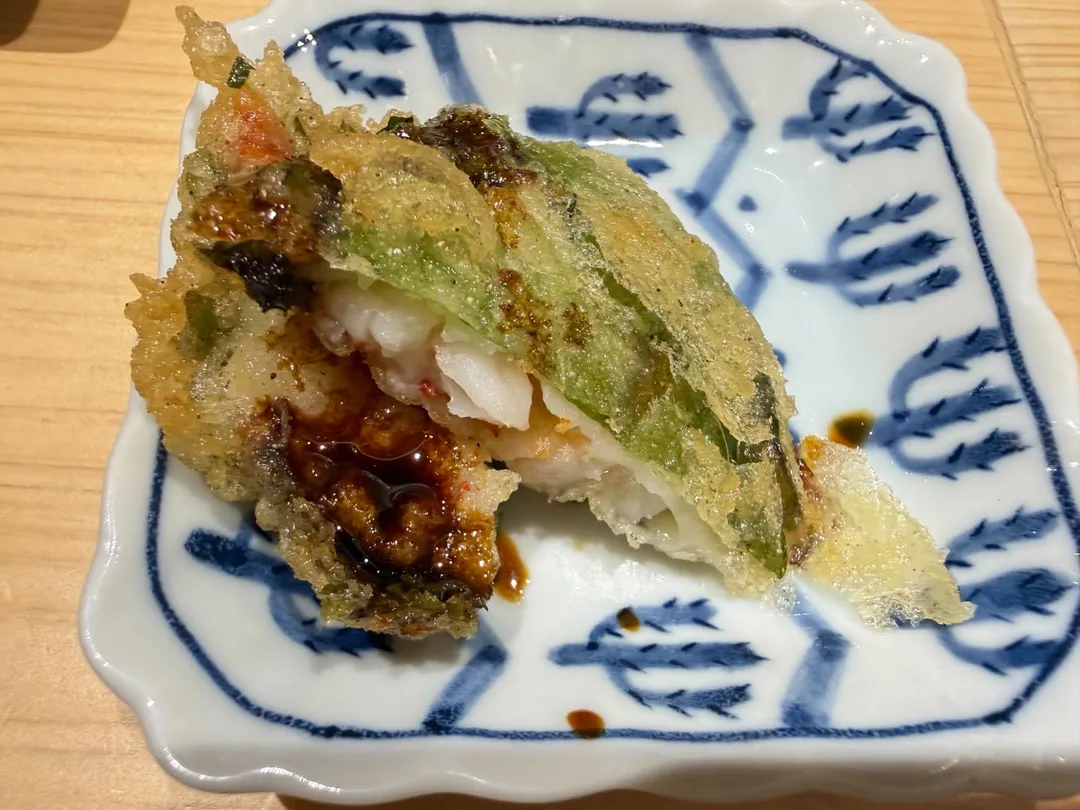 胭脂蝦天婦羅。（圖／黃宏輝提供）