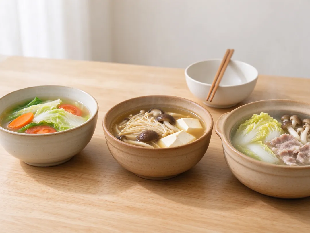 冬天想吃熱食，楊斯涵建議可選擇蔬菜湯、菇菇湯或清湯火鍋。（示意圖／AI生成圖）
