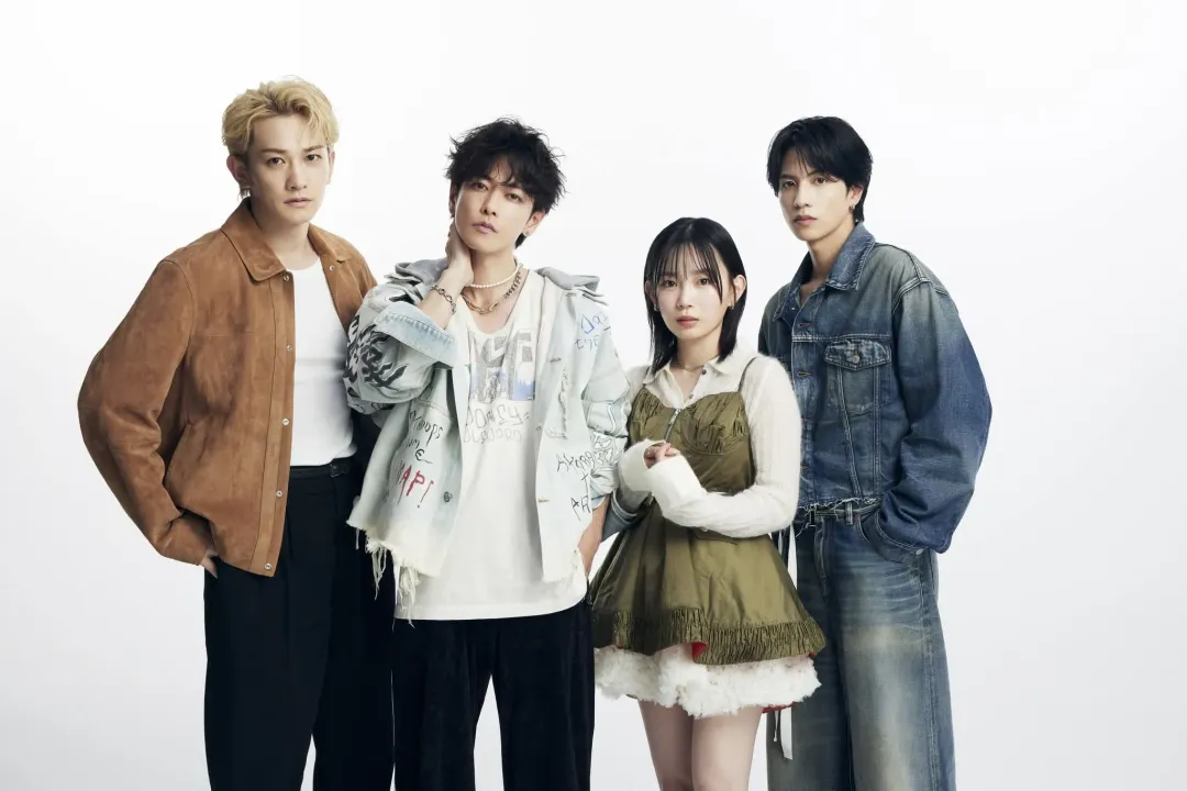 町田啓太（左起）與佐藤健、宮崎優、志尊淳一起演出《玻璃之心》，建立好交情。（圖／Netflix）