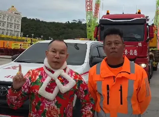 胡漢龑表示，「再度出擊花蓮光復鄉！」（翻攝自臉書／啟德機械起重工程-股公司）