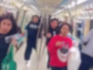 台北捷運新店線於25日晚間8時許，一輛往列車在北門站發生騷動。（圖／網友hcw0928授權提供）