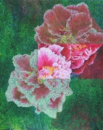 台灣3E美術會以茶花為創作主題。(圖/台北市政府)