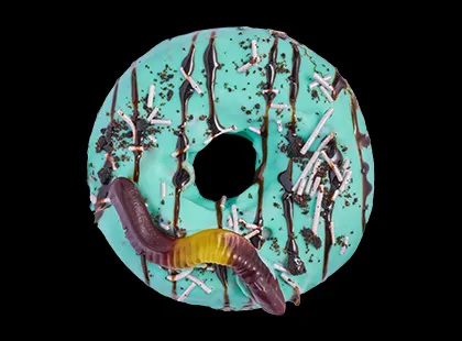 毛毛蟲軟糖的「薄荷異變體」。（圖／Krispy Kreme提供）