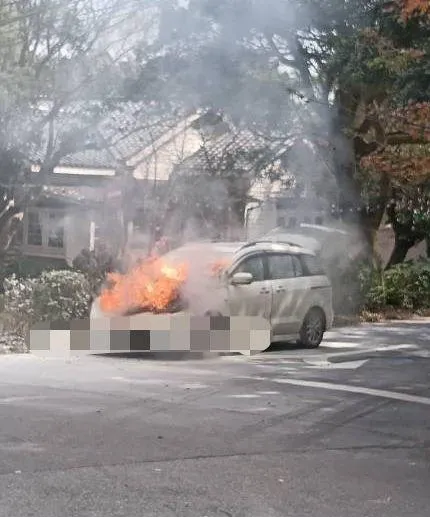 火燒車現場。（圖／警方提供）
