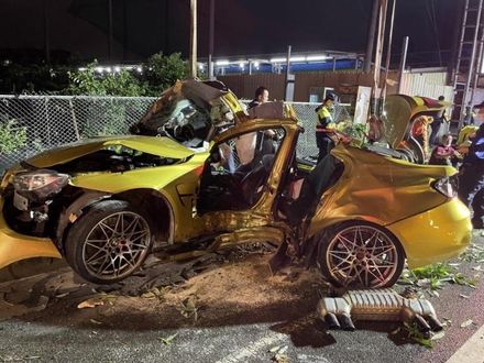 愛妻剛過完生日就守寡　夫與車行老闆試駕BMW M3撞樹雙亡