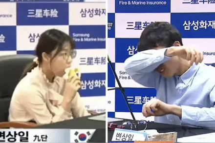 【影】南韓女棋士慘敗自掌嘴捶桌　對手一旁「淡定吃香蕉」惹議