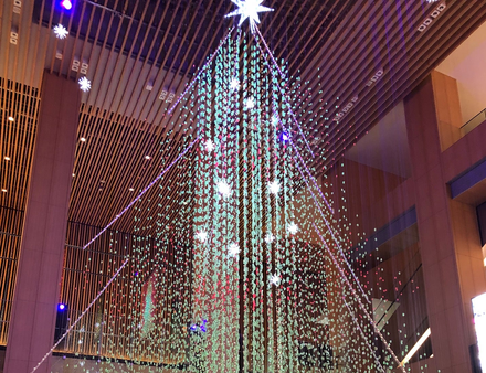 日本商場設發光聖誕樹「不用一分電」　夢幻燈影亮出環保之光