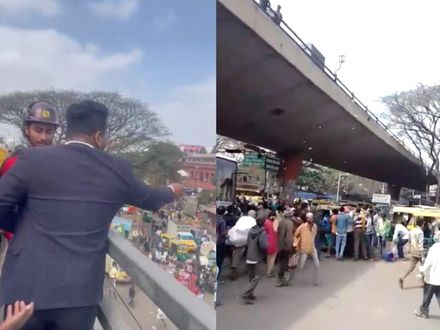 印度男子「橋上灑錢」！民眾爭拾交通大亂