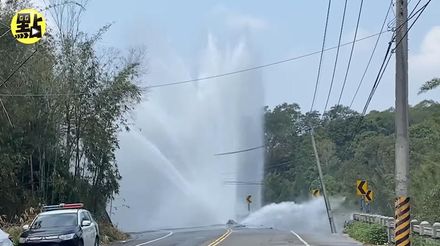 寶二水庫輸水管爆裂「水衝三層樓高」　台水估13日晚間6時全面恢復供水