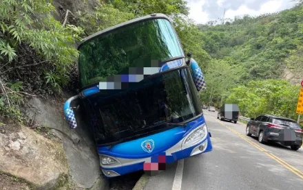 影/阿里山公路遊覽車疑閃避獼猴擦撞山壁　4人輕傷