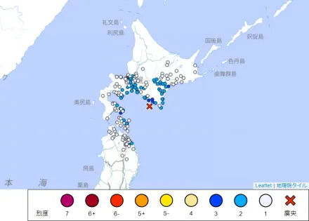 日本北海道18:35測得規模5.1地震最大震度3級　波及青森、岩手2縣