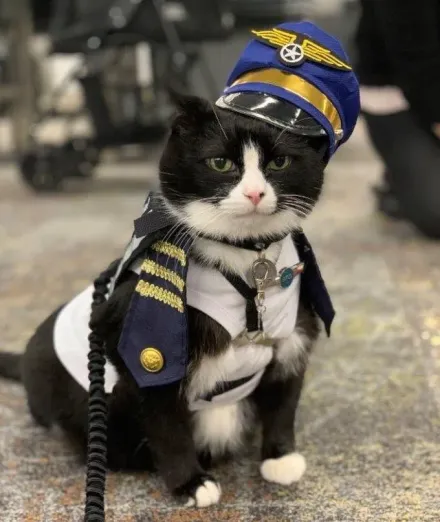 14歲萌貓穿制服在機場療癒旅客！IG帥照電翻網友　直問「要怎樣才遇得到牠」