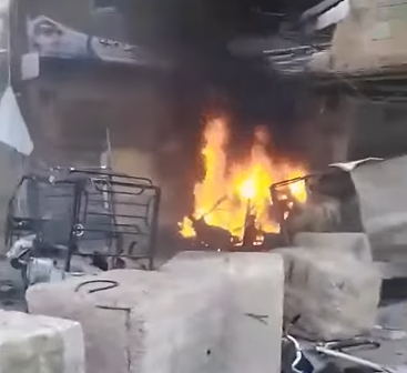 影/敘利亞首都發生爆炸致6人死亡　機車被安裝「遠端控制炸彈」燒到只剩骨架