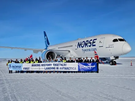 影/波音787首次降落南極洲　為極地物流開闢全新可能性