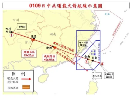 這次換中文出包！國防部公布火箭軌跡圖將「貴陽」打成「桂陽」　緊急修正換圖