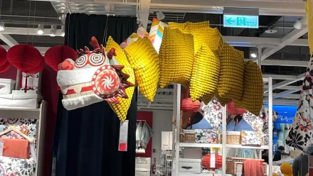 創意無極限！逛IKEA抬頭驚見「一條龍」　 網笑：超可愛