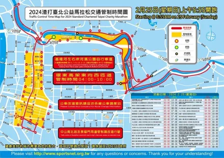 「渣打台北公益馬拉松」週日登場　北市警交管資訊看這裡